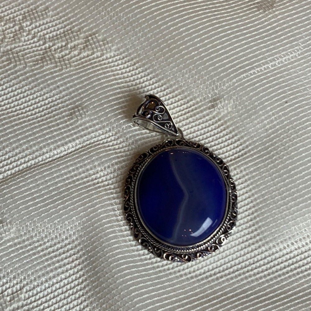 Elegant Silver and Blue Pendant